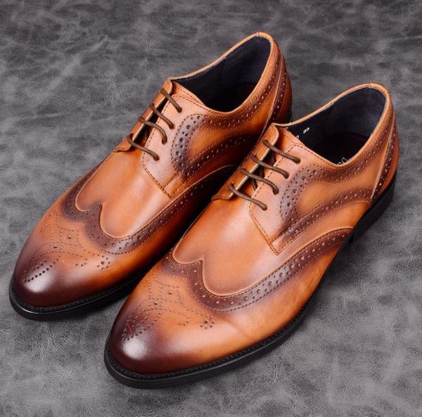 

dress shoes men's leather business oxfords round toe wedding comfortable soft work wear, Black