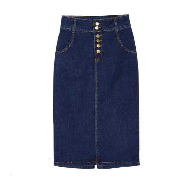 

skirts plus size s-9xl denim skirt vintage button high waist pencil saia women blue bodycon ladies office jeans faldas jqa4, Black