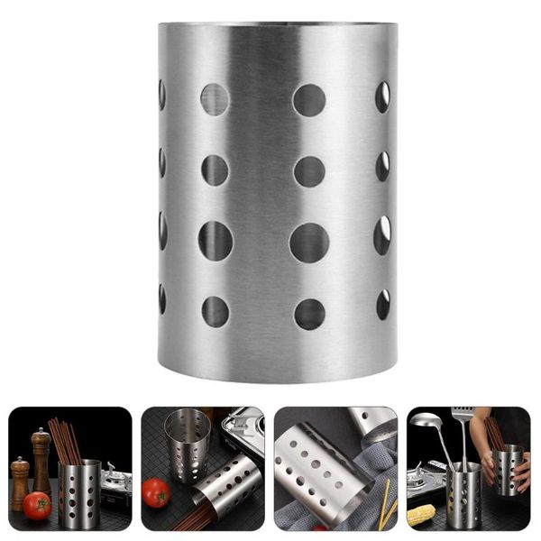

chopsticks 1pc stainless steel chopstick storage holder home drain tableware basket