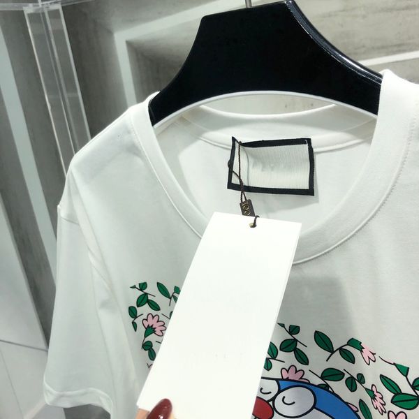 

designer new cotton t-shirt with the same style for men and women all-match fashiontska, White