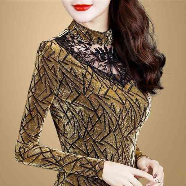 

lace winter womens shirts long sleeve blusas ropa de mujer, White