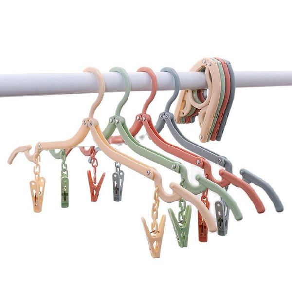 

folding clothes plastic hangers drying racks household non-slip hanging for rack organizer vlothes &