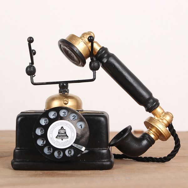 

resin telephone model home decoration wired landline crafts coffee shop office deskdecor pgraphy props gift