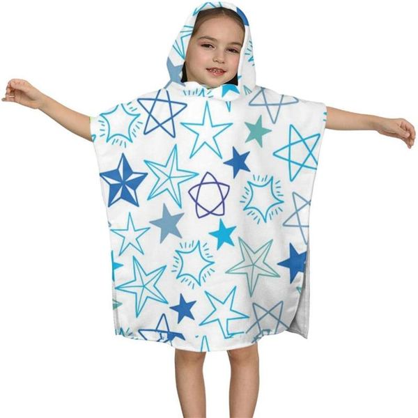 

towel blue stars kids hooded bath for children