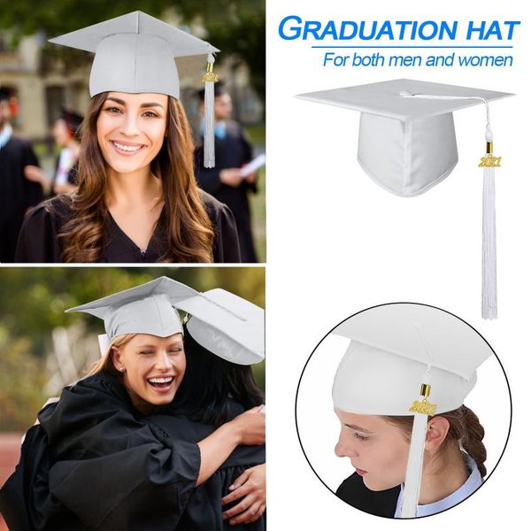 

stingy brim hats graduation cap with tassel for neutral bachelor matte adjustable high school university ceremony party supplies, Blue;gray