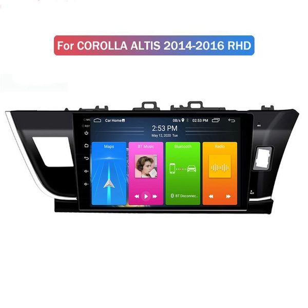Leitor de DVD do carro Android para Toyota Corolla Altis 2014-2016 RHD Auto Multimédia Estéreo com GPS
