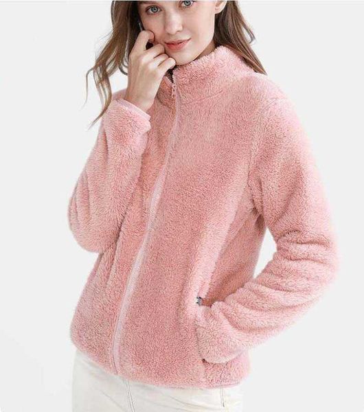 

women solid jacket zipper pocket thick sweatshirt kangaroo pocket long sleeve sweatshirt warm soft full coat 9837 210928, Black