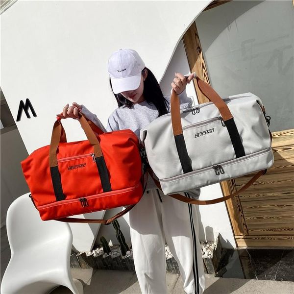 

large capacity travel bag fashion women yoga mat fitness gym waterproof sport handbag shoulder duffel bags