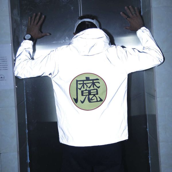 

autumn men's and women's luminous night light assault suit reflective clothes student couple sports coat, Black;brown