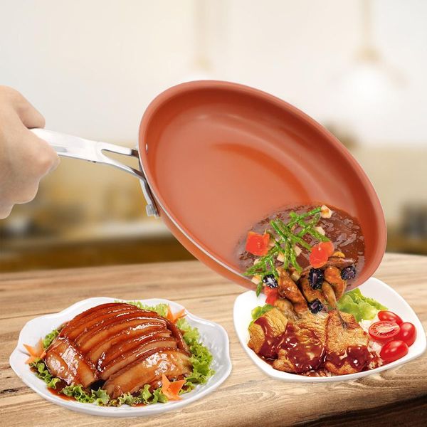 

pans kitchen non-stick copper frying pan ceramic induction cooker pot