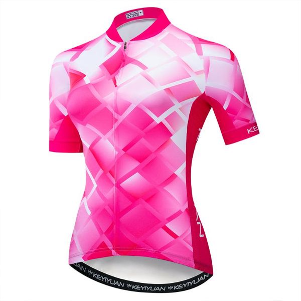 

racing jackets keyiyuan 2021 summer women cycling jersey mountain bike clothing bicycle shirts quick dry camisa mtb ropa bicicleta mujer, Black;red