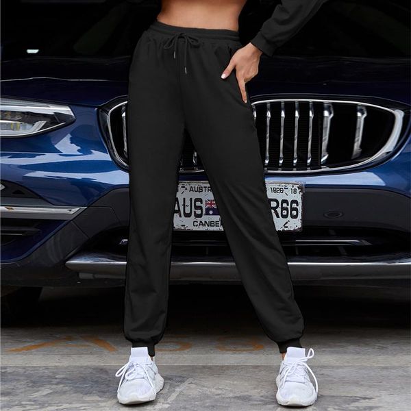 

women's pants & capris women's elastic waist drawstring trousers knitted harem autumn and winter loose sports bottoms, Black;white