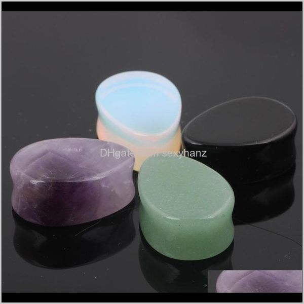 

& delivery 2021 expander body jewelry drop sharp plugs organic flesh tunnels stone ear piercing earring 6-16mm 15z4n, Silver