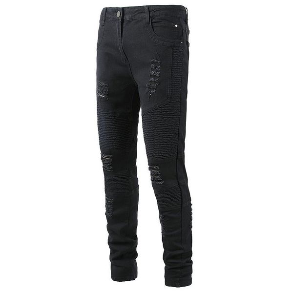 

Men's Jeans Drop Denim Fashion Ripped Slim Fit Patchwork Begging Cropped Pants Hole Destroyed BENG, Blue