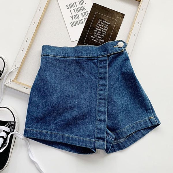 Sommer Denim Shorts Kinder Jeans Mode Mädchen Hohe Taille Elastische Baby Kinder Casual Rock Hosen 210515