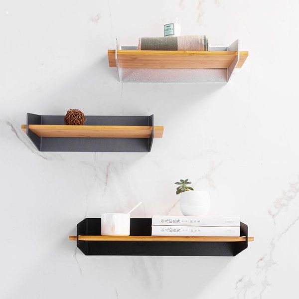 

bathroom shelves space aluminum black/white shower hanging wood storage rack wall shelf towel