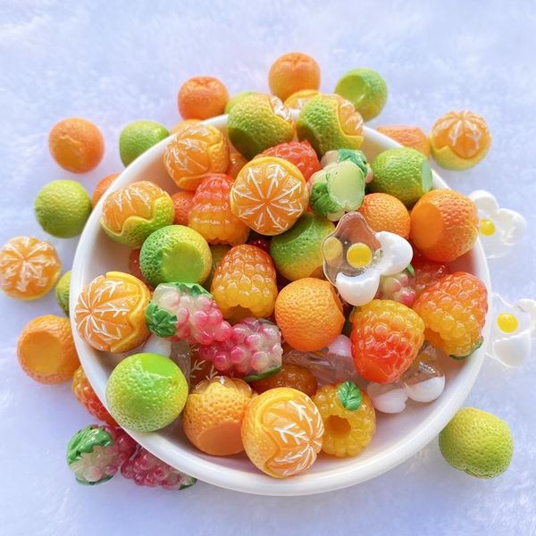 

decorative objects & figurines 10 / 20 piece kawaii simulation fruit series flat back resin convex circular scrapbook diy embellishment acce