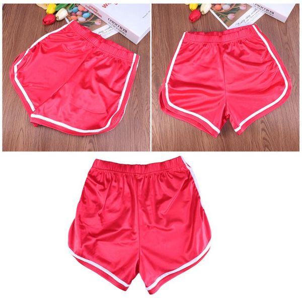 

classic smooth elastic high waist sports shorts summer quick-drying running fitness stylish short pants for girl female size, Black;blue