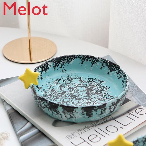 

hand painted personalized and creative dessert bowl handmade ceramic household tableware 3d star bowls