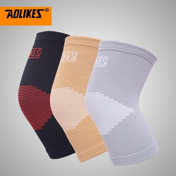 

25cm outdoor sport fitness elastic knitting knee pads armor support patella guards gym joint protector for men women elbow &, Black;gray