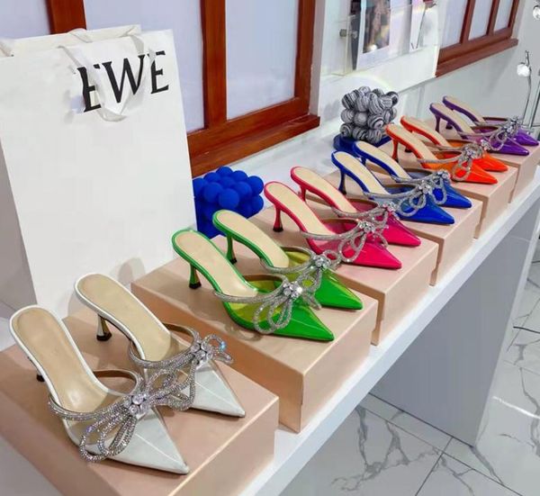 

heels new mach mach rhinestone bow slippers satin heel high single crystal bowtie fairy high-heeled shoes 6y43, Black