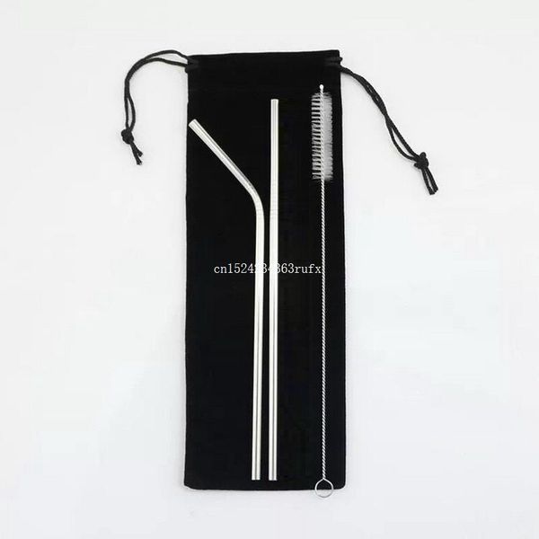 

drinking straws 130sets reusable straw 304 stainless steel metal with cleaner brushes set for mugs