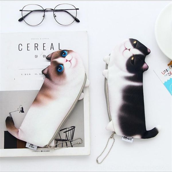 

1my student supplies creative cute cat stationery stationery box bags korean imitation printed cat pencil case pencil case