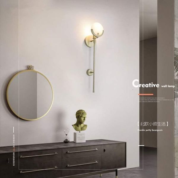 

nordic led stone bedroom light wall luminaria lustre home deco living room lamp beside lamps