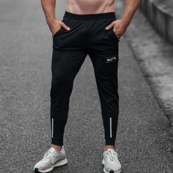 

muscle men's brothers pants sports fitness slim running training capris, Black