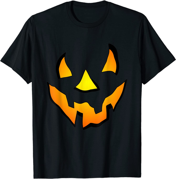 

men's t-shirts pumpkin face head jack o lantern halloween horror scary t-shirt, White;black