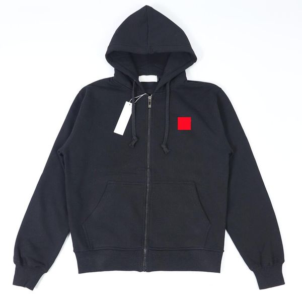 

mens hoodies zipper hooded sweatshirt commes cardigan hoodie standard and fleece casual jumpers women long sleeve sportswear streetwear, Black