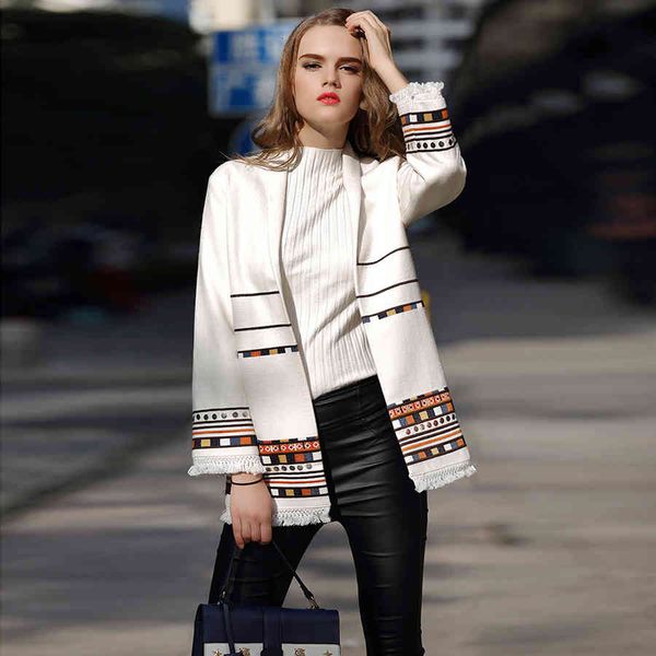 

coat coat seqinyy wool coat autumn mode embroidery open white bullet, Tan;black