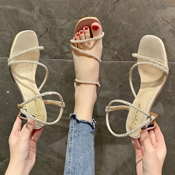 

sandals low woman leather low-heeled rubber rome hoof heels fabric pu slides, Black