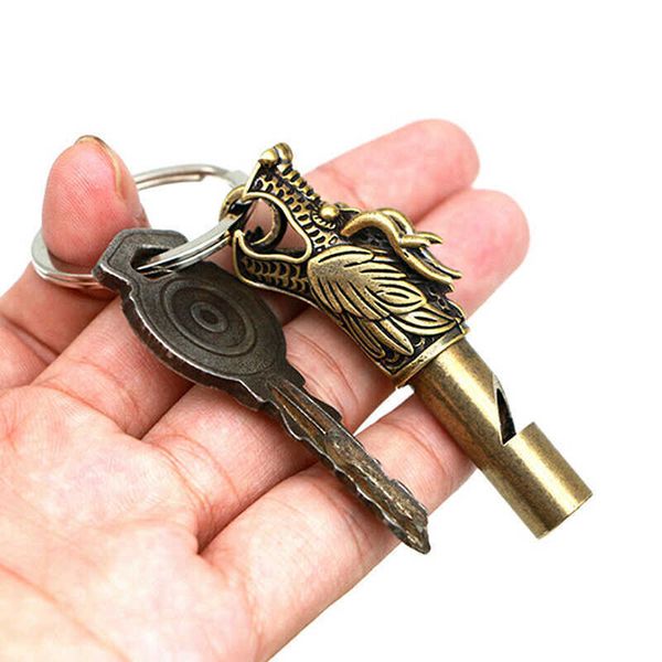 Cabeça de Dragão Cobre Chaveiro Antique Craft Chaveiro Chaveiro Clasps Keyring Cintura Fivela Brass Metal Vintage Carro Chave Presente G1019