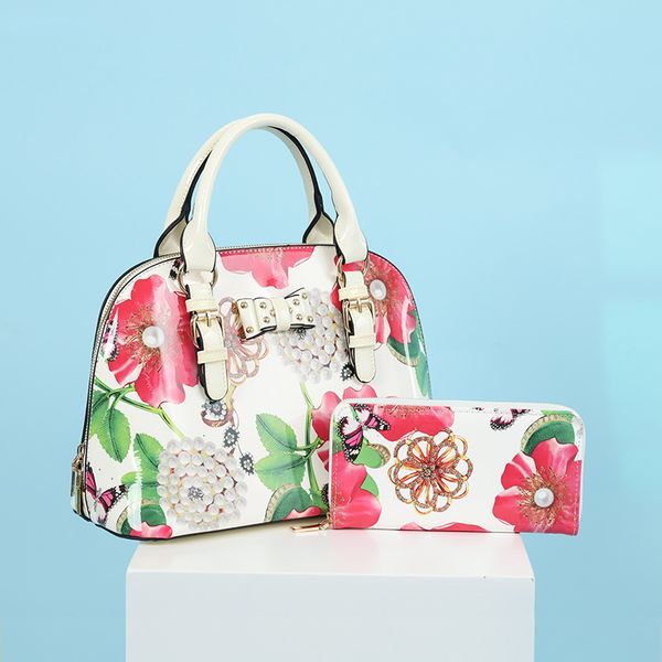 

handbag 2021 patent leather bright shell bag printed pu large capacity women's single shoulder messenger