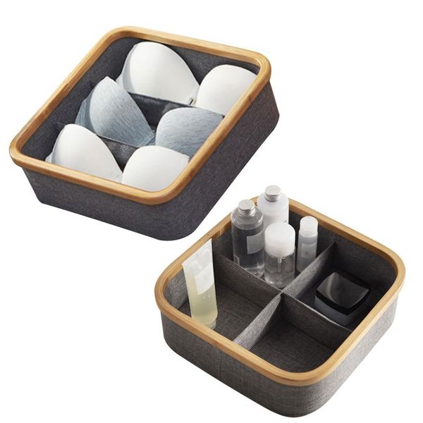 

storage boxes & bins deskcompartment box bamboo wood wardrobe closet underwear socks sundries cosmetics makeup organizers