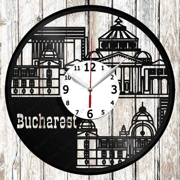 

wall clocks bucharest record clock home art decor unique design handmade original gift black exclusive fan