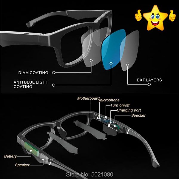 

glasses bluetooth smart sunglasses speaker microphone wireless hands-calling eyewear open audio