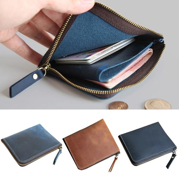

wallets men pu leather wallet vintage business short casual coin pocket card holder zipper around purse fashion practical mini gift cash, Red;black