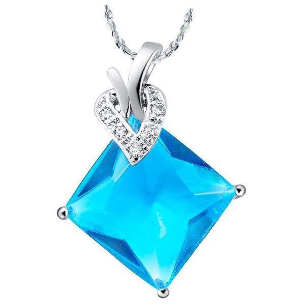 

pendant necklaces nice fashion square shape crystal pendants austrian rhinestone for women jewellery, Silver