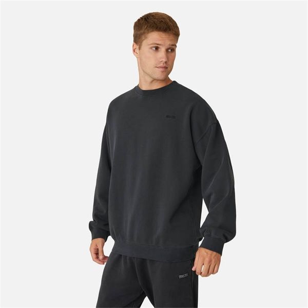 

men's new oem round neck sweater man hoodie net color sports outdoor embroidery, Black