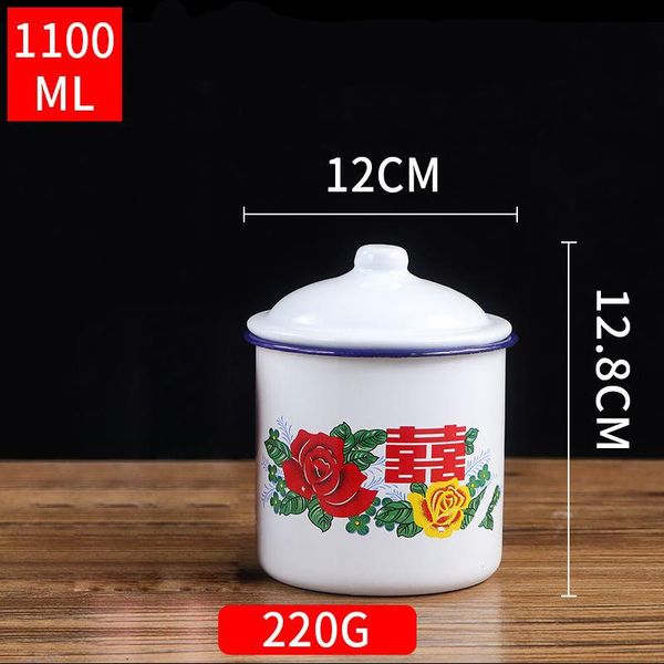 

mugs nostalgic chinese enamel cup with lid creative instant noodle bowl large capacity literary tea mug gift 750/1100/3000ml ty53
