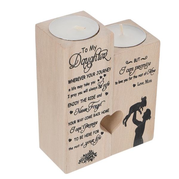 

candle holders 1 set romantic wooden candlestick creative ornament for home (wood)