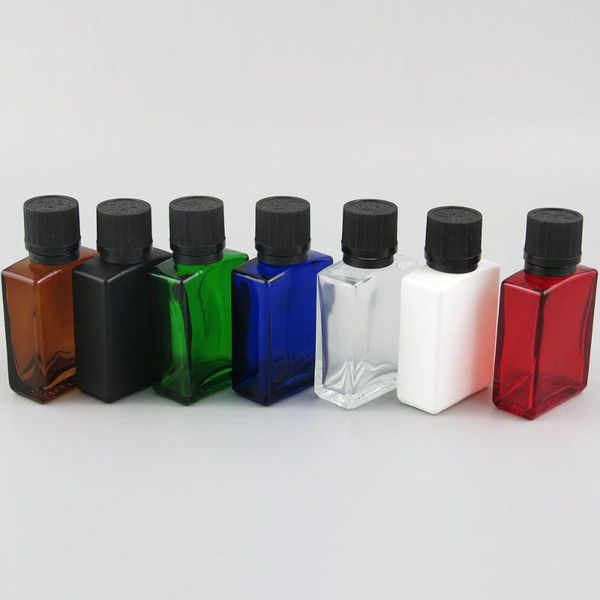 

storage bottles & jars 10 x 30ml essential oil travel portable simple colorful glass with black plastic cap for liquid reagent pipette bottl