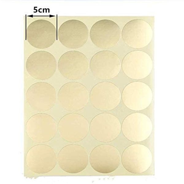 Adesivos de parede 200 pcs Feijão de ouro deixa 5cm bolinhas DIY em branco redondo artigos de papelaria de artesanato dourado decorativo