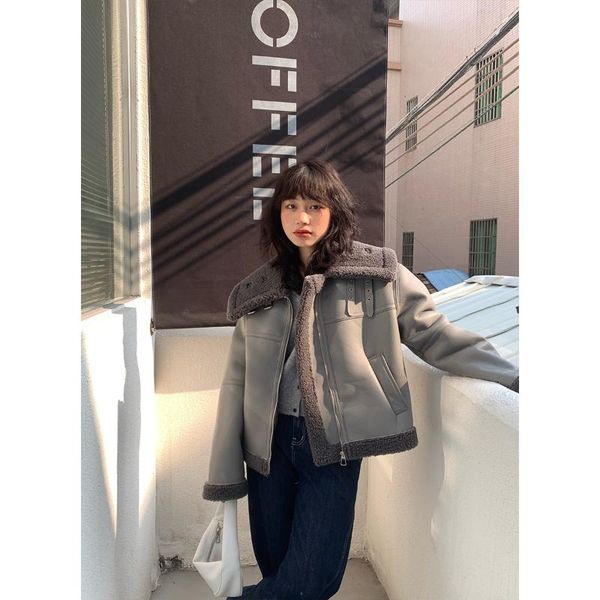 

women's fur & faux winter jacket coat women for sheepskin 2021, Black