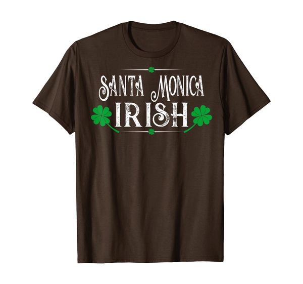 

santa monica irish st patricks day gift tshirt, White;black
