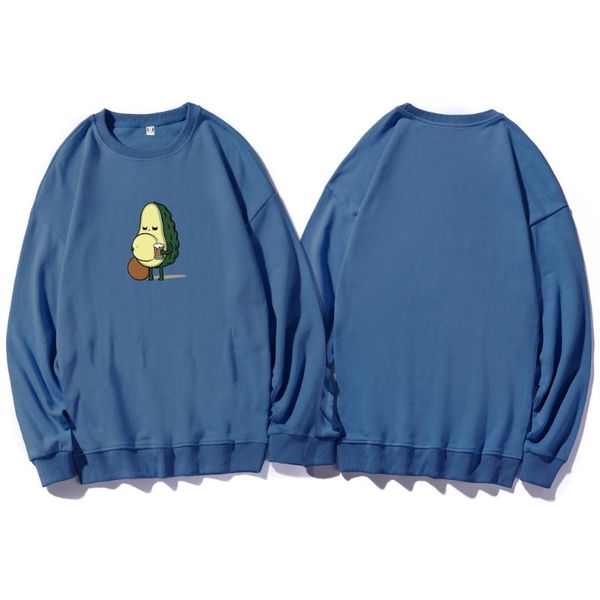 

women's hoodies & sweatshirts kawaii harajuku fun avocado printing loose cartoon long sleeve ulzzang 90s o neck cotton ladies hoody, Black
