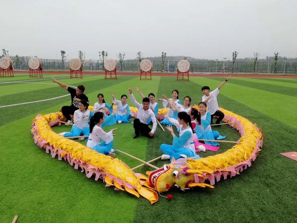 

18m size 3 # 10 9 joint people silk chinese dragon dance folk festival celebration mascot costume, Red;yellow