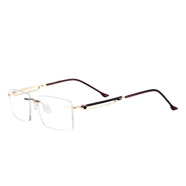 

fashion sunglasses frames metal rimless eyeglasses men and women rectagular spectacles frame for optical prescription lenses, Black